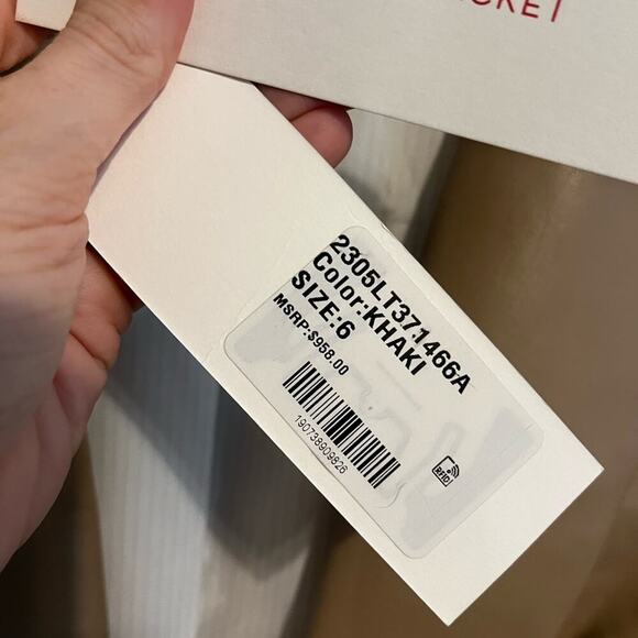 Veronica Beard NWT Beacon Faux Leather Dickey Jacket Khaki Vegan Leather 6 - Picture 5 of 12